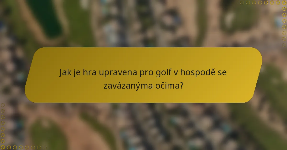 Jak je hra upravena pro golf v hospodě se zavázanýma očima?