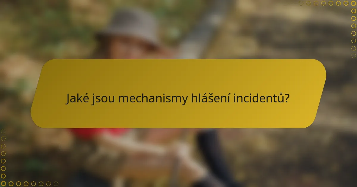 Jaké jsou mechanismy hlášení incidentů?
