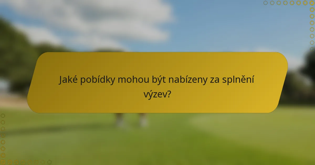 Jaké pobídky mohou být nabízeny za splnění výzev?